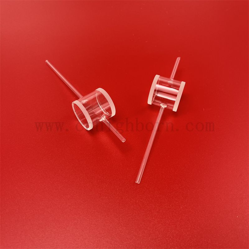 Laboratoryjna kwarcowa szklana komora gazowego kuwetowe cylindryczny przepływ przez komórkę do magnetometru atomowego