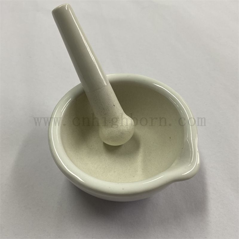 Porcelanowa moździerz i tłuczenie szkolnego szkolnego szlifowania miski z wylewką